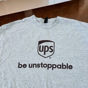 United Parcel Service UPS Be Unstoppable Short Sleeve Tee Shirt XL Gray Brown